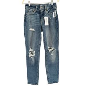 NWT Old Navy High Rise OG Distressed Straight Leg Slimming Jeans Women’s Size 2